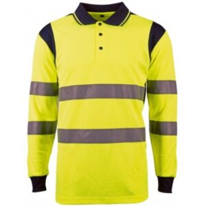 Reflective Safety Long Sleeve Polo Shirt
